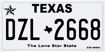 TX license plate DZL2668