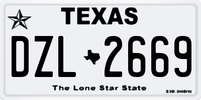 TX license plate DZL2669