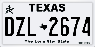 TX license plate DZL2674