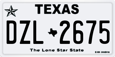 TX license plate DZL2675