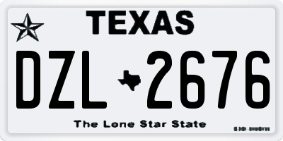 TX license plate DZL2676