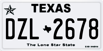 TX license plate DZL2678