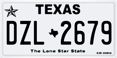 TX license plate DZL2679