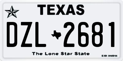 TX license plate DZL2681