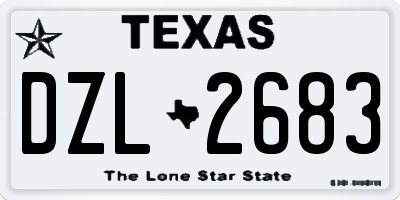 TX license plate DZL2683