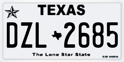 TX license plate DZL2685