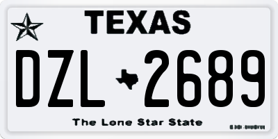 TX license plate DZL2689