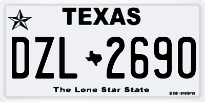 TX license plate DZL2690