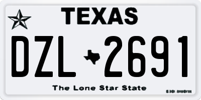 TX license plate DZL2691