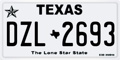 TX license plate DZL2693