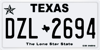 TX license plate DZL2694