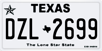 TX license plate DZL2699