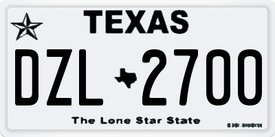 TX license plate DZL2700