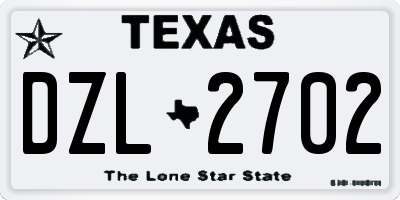 TX license plate DZL2702