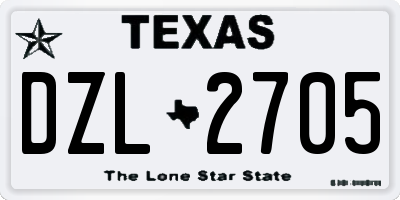TX license plate DZL2705