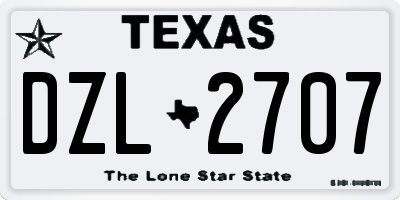 TX license plate DZL2707