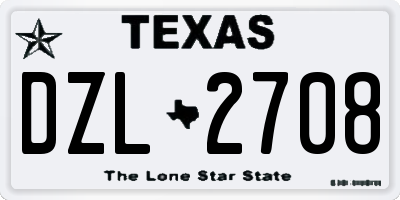 TX license plate DZL2708