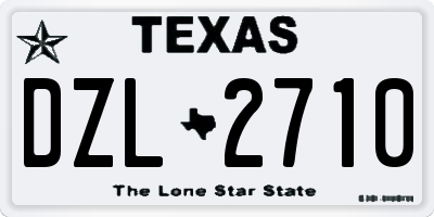 TX license plate DZL2710
