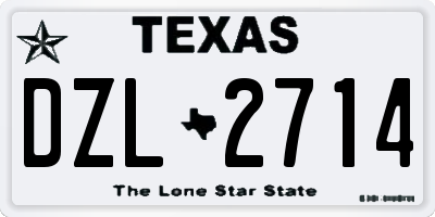 TX license plate DZL2714