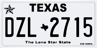 TX license plate DZL2715