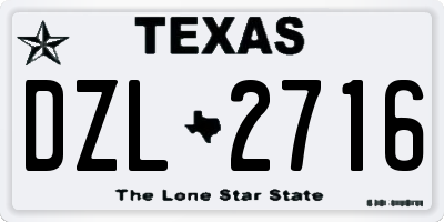 TX license plate DZL2716