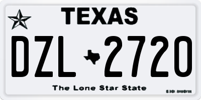 TX license plate DZL2720