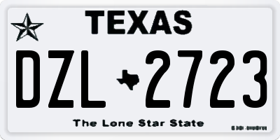 TX license plate DZL2723