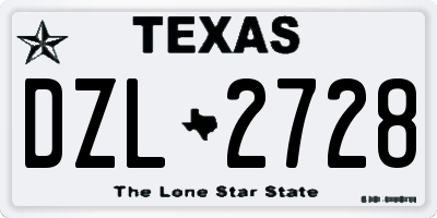 TX license plate DZL2728