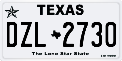 TX license plate DZL2730