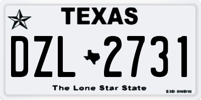 TX license plate DZL2731