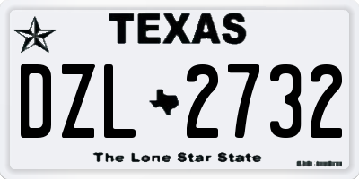 TX license plate DZL2732