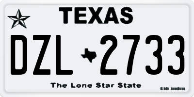 TX license plate DZL2733