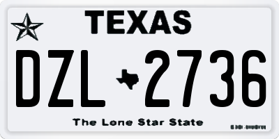 TX license plate DZL2736