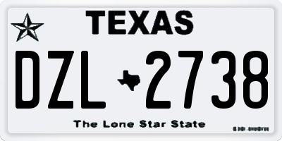TX license plate DZL2738