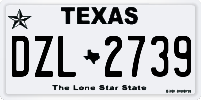 TX license plate DZL2739