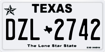 TX license plate DZL2742