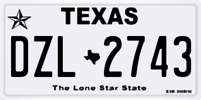 TX license plate DZL2743