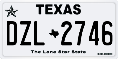 TX license plate DZL2746
