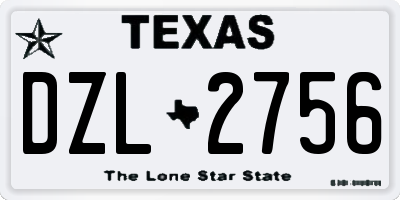TX license plate DZL2756