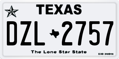 TX license plate DZL2757