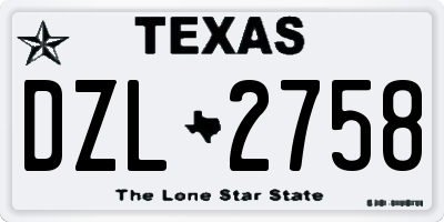 TX license plate DZL2758