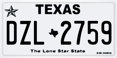 TX license plate DZL2759