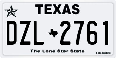 TX license plate DZL2761