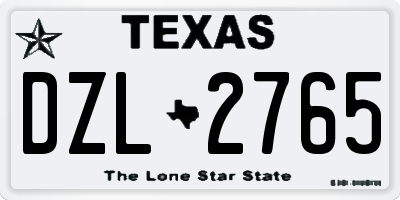 TX license plate DZL2765