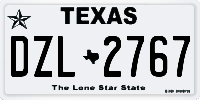 TX license plate DZL2767