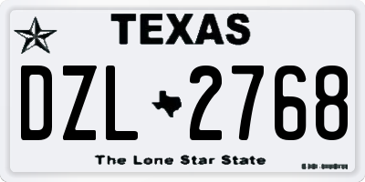 TX license plate DZL2768