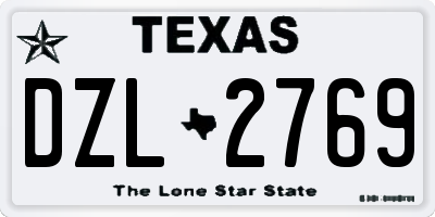 TX license plate DZL2769