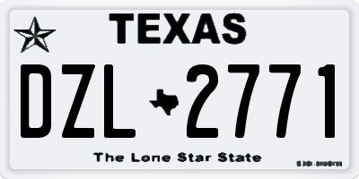 TX license plate DZL2771