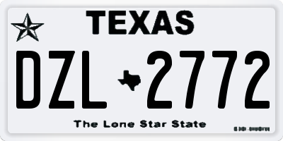 TX license plate DZL2772