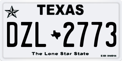 TX license plate DZL2773